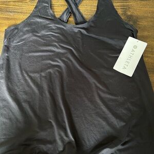NWT Athleta Black Cross-Back Tank Top